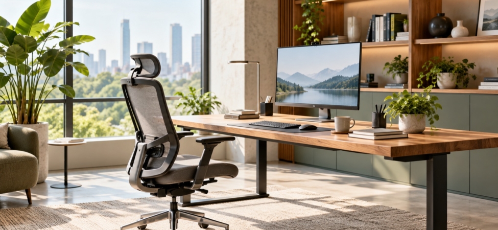Modern ergonomik ofis çalışma alanı